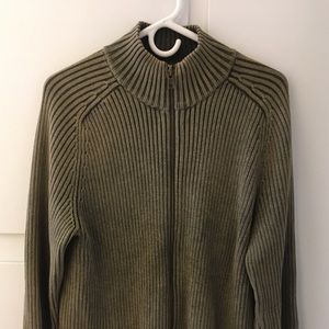 Express 100% cotton heavy-knit full zip sweater